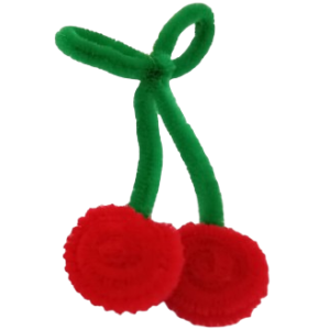 Llavero de cerezas rojas